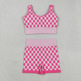 Fashion Athletic Plaid Yoga Sports Adult Women's Outfits