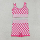 Fashion Athletic Plaid Yoga Sports Adult Women's Outfits