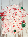 Preorder 10.06 MOQ 5 pcs GSSO2706 Christmas Santa Red Girls Shorts Pajamas Set