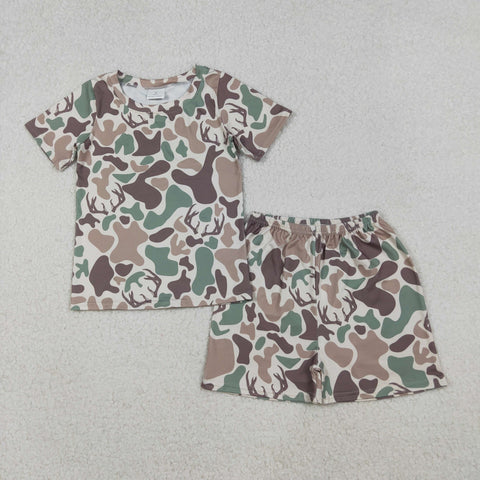 GSSO2708 Hunting Camo Kids Shorts Pajamas Set