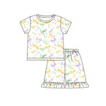 Preorder Samples GSSO2717 Mardi Gras Bows Girls Shorts Set (12-18M to 7-8T)