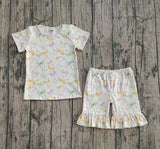Preorder Samples GSSO2717 Mardi Gras Bows Girls Shorts Set (12-18M to 7-8T)