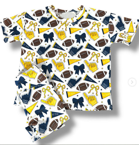 Preorder 10.23 MOQ 5 pcs GSSO2721 Go Team Touch Down Football Girls Shorts Set