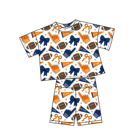 Preorder 10.23 MOQ 5 pcs GSSO2722 Go Team Touch Down Football Girls Shorts Set