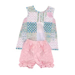 Preorder 10.29 MOQ 5 pcs GSSO2731 Flower Floral Pink Girls Shorts Set