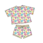 10.10 Pre-order GSSO2735 baby girls Valentine's short sleeves short outfits