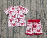 Preorder Samples GSSO2737 Valentine's Day Coquette Bows Girls Shorts Set