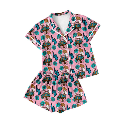 10.10  Pre-ordre GSSO2746 Adult women Lightning button short sleeves short pajamas