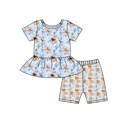 Preorder 11.01 MOQ 5 pcs GSSO2748 Flower Girls Shorts Set
