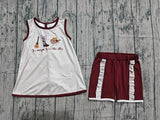Preorder Samples GSSO2763 Western Cowboy Bows Girls Shorts Set