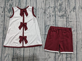 Preorder Samples GSSO2763 Western Cowboy Bows Girls Shorts Set