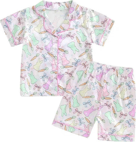 Preorder 11.20 MOQ 5 pcs GSSO2769 Easter Rabbit Carrot Adult Women's Pajamas Set