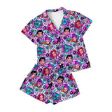 Preorder Samples GSSO2770 Cartoon Hot Pink Adult Women's Pajamas Set