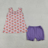 GSSO2785 Flower Bows Girls Bloomers Set