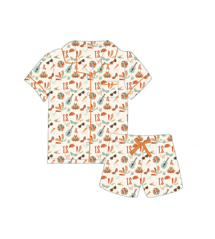 Preorder 11.30 MOQ 5 pcs GSSO2803 Singer Mask Girls Shorts Pajamas Set