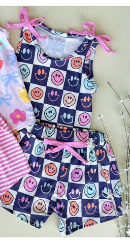 Preorder 12.05 MOQ 5 pcs GSSO2831 Smiley face Girls Shorts Set