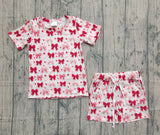 Preorder Samples GSSO2835 Valentine's Day Bows Red Girls Shorts Set