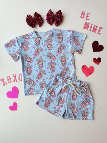 Preorder 12.05 MOQ 5 pcs GSSO2836 Valentine's Day Heart Pop Girls Shorts Set