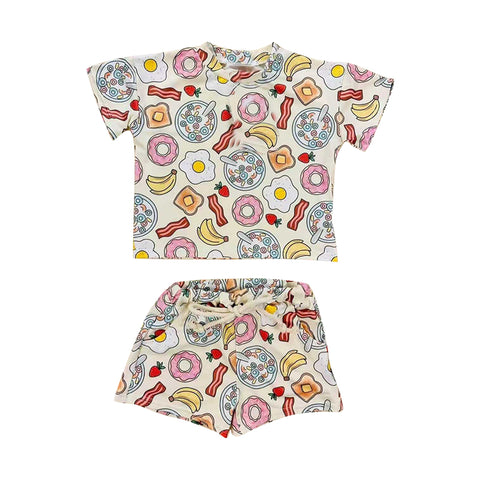 Preorder 12.13 MOQ 5 pcs GSSO2861 Banana Foods Girls Shorts Set