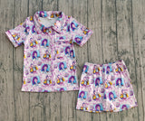 Preorder Samples GSSO2962 Cartoon Bows Purple Women's Pajamas Set