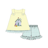 Preorder Samples GSSO2966 Embroidery Jesus Loves Me This I know Girls Shorts Set