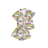 Preorder Samples GSSO2972 Easter Rabbit Pink Girls Shorts Pajamas Set