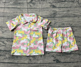 Preorder Samples GSSO2972 Easter Rabbit Pink Girls Shorts Pajamas Set