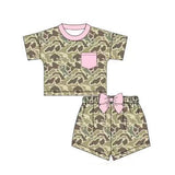 Preorder Samples GSSO2994 Hunting Camo Pink Girls Shorts Set