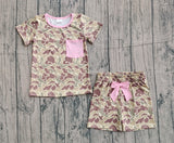 Preorder Samples GSSO2994 Hunting Camo Pink Girls Shorts Set