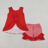 GSSO3009 Crick Foods Red Girls Shorts Set