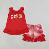 GSSO3009 Crick Foods Red Girls Shorts Set