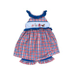 Preorder Samples GSSO3056 Embroidery Farm Animals Barn Girls Shorts Set