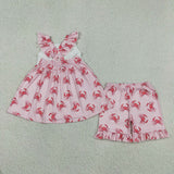 GSSO3066 Ocean Crab Pink Girls Shorts Set