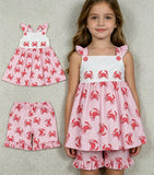 GSSO3066 Ocean Crab Pink Girls Shorts Set