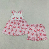GSSO3066 Ocean Crab Pink Girls Shorts Set