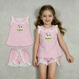 GSSO3238 Embroidery Watermelon Popsicle Girls Shorts Set