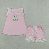 GSSO3238 Embroidery Watermelon Popsicle Girls Shorts Set