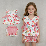 GSSO3258 Back To School Apple ABC Girls Shorts Set
