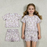 GSSO3265 Flower Scallop Edge Girls Shorts Outfits