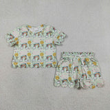 GSSO3283 Yes Jesus Loves Me Scallop Edge Girls Shorts Set