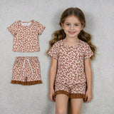 GSSO3292 Fashion Leopard Girls Shorts Set