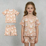 GSSO3329 Goose Flower Ruffles Girls Shorts Outfits