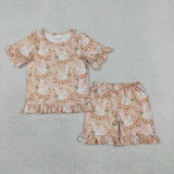 GSSO3329 Goose Flower Ruffles Girls Shorts Outfits