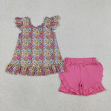 GSSO3353 Colorful Flower Pink Girl's Dress