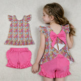 GSSO3353 Colorful Flower Pink Girl's Dress