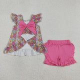 GSSO3353 Colorful Flower Pink Girl's Dress