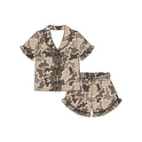 Preorder Samples GSSO3368 Hunting Camo Mallard Ducks Bows Girls Shorts Pajamas Set