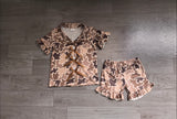 Preorder Samples GSSO3368 Hunting Camo Mallard Ducks Bows Girls Shorts Pajamas Set