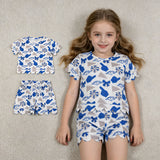 GSSO3408 School Team Mascot Scallop Edge Girls Shorts Set