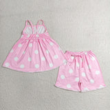 GSSO3417 Summer Dots Pink Girls Shorts Set